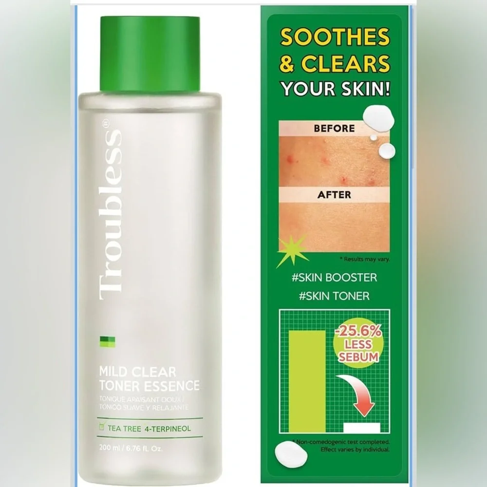 Troubless Mild Clear Toner Essence - Tea Tree Facial Toner for All Skin Types